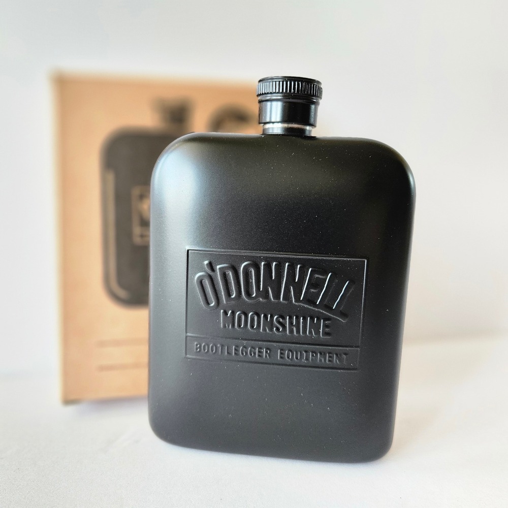 O'Donnell Moonshine 180ml Stainless Steel Hip Flask - BRAND NEW Black Bootlegger